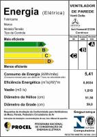 Imagem ilustrativa sobre o produto Ventilador de Parede Venti-Delta 60cm Premium 170W Branco/Preto Bivolt