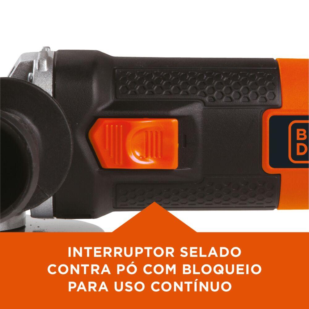 Imagem 3 do produto Serra Mármore Esmerilhadeira Angular Black+Decker 4 1/2" 820W G720K12 220V
