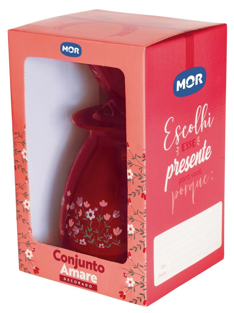 Imagem 2 do produto Conjunto Bule e Coador Mor Amare 650 ml Ampola de Vidro Rubi