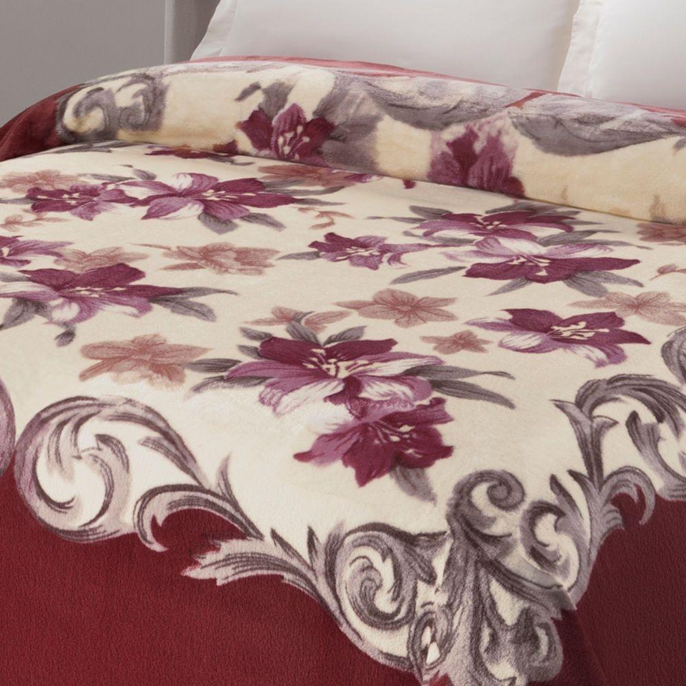 Imagem 2 do produto Cobertor Casal Jolitex Kyor Plus Chamonix Vinho