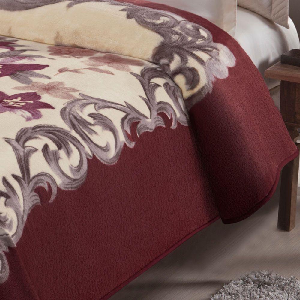 Imagem 3 do produto Cobertor Casal Jolitex Kyor Plus Chamonix Vinho