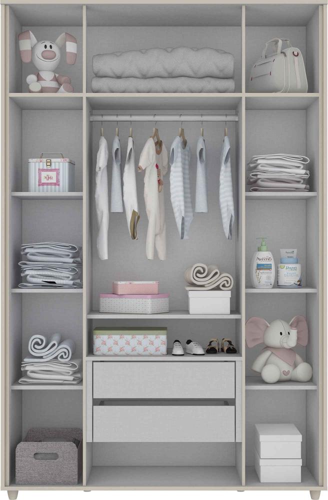 Imagem 2 do produto Guarda-Roupa Henn Aquarela 4 Portas Branco/Cristal