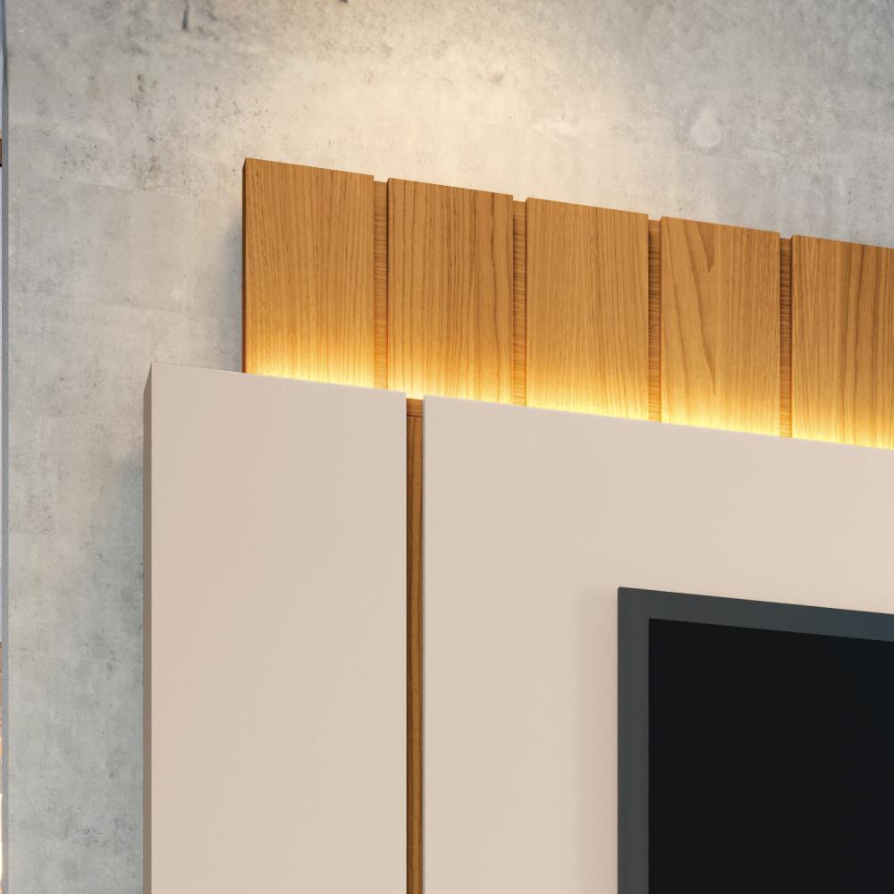 Última imagem em  miniatura do produto Painel para TV HB Móveis Illusion Até 55″ Cinamomo/Off White