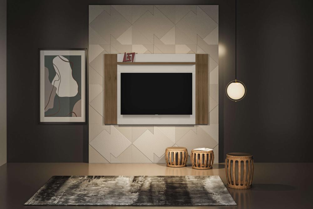 Imagem 3 do produto Painel para TV Linea Aurora Até 60″ Off White/Nogueira