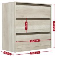 Imagem Imagem 2 em  miniatura do produto Cômoda THB Decore 3 Gavetas Bianco BP