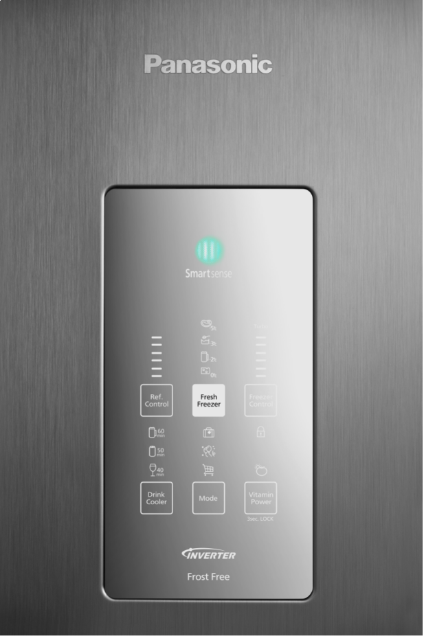 Imagem 4 do produto Geladeira Panasonic 480 Litros Inverse Frost Free BB71PV Aço Escovado 220V