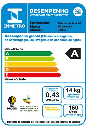 Última imagem em  miniatura do produto Lavadora de Roupas Electrolux 14kg LED14 Branco 220V