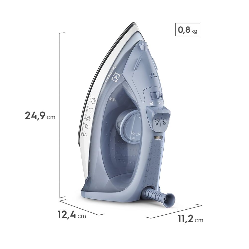 Imagem 3 do produto Ferro Elétrico a Vapor Electrolux ESI10 1500W Azul/Branco 220V