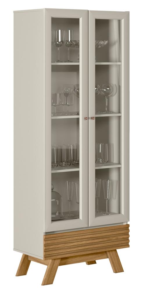 Imagem 2 do produto Cristaleira Linea Marsala 2 Portas Nature/Off White
