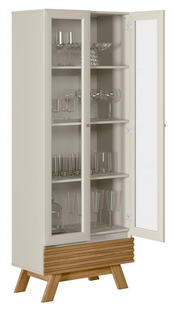 Imagem 3 do produto Cristaleira Linea Marsala 2 Portas Nature/Off White