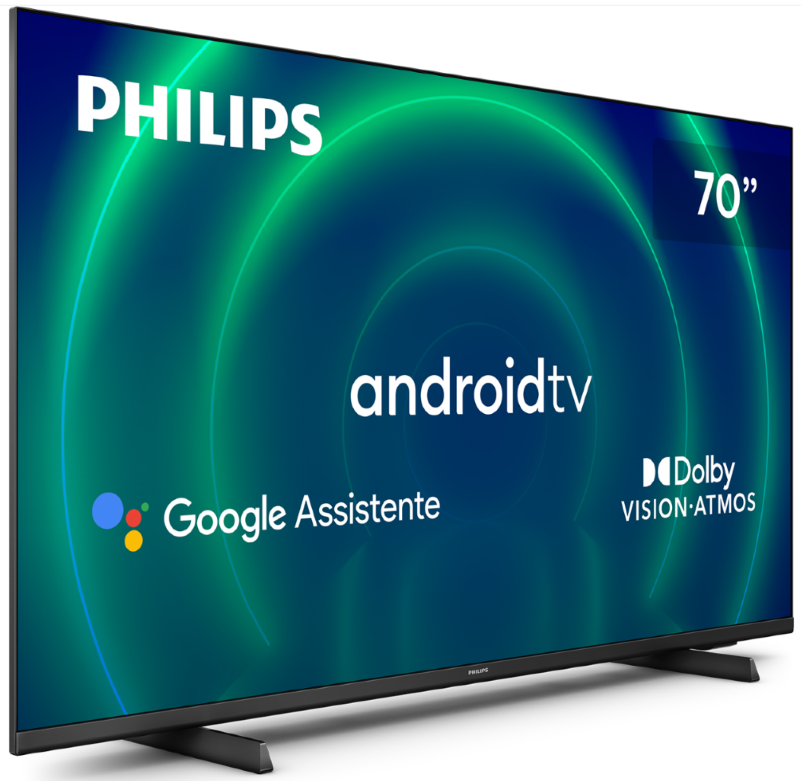 Imagem ilustrativa sobre o produto Smart TV LED 4K UHD 70″ Philips 70PUG7406/78