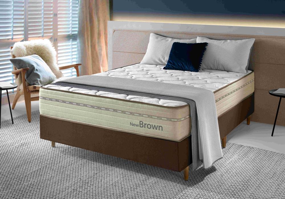 Imagem 3 do produto Colchão Casal 1,38 Molas Ensacadas Serflex New Brown Bege