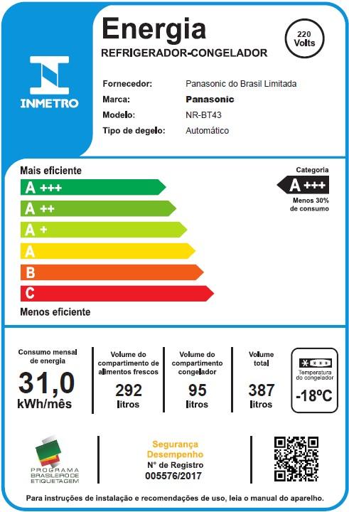 Última imagem em  miniatura do produto Geladeira Panasonic 387 Litros Duplex Frost Free BT43 Titânio 220V