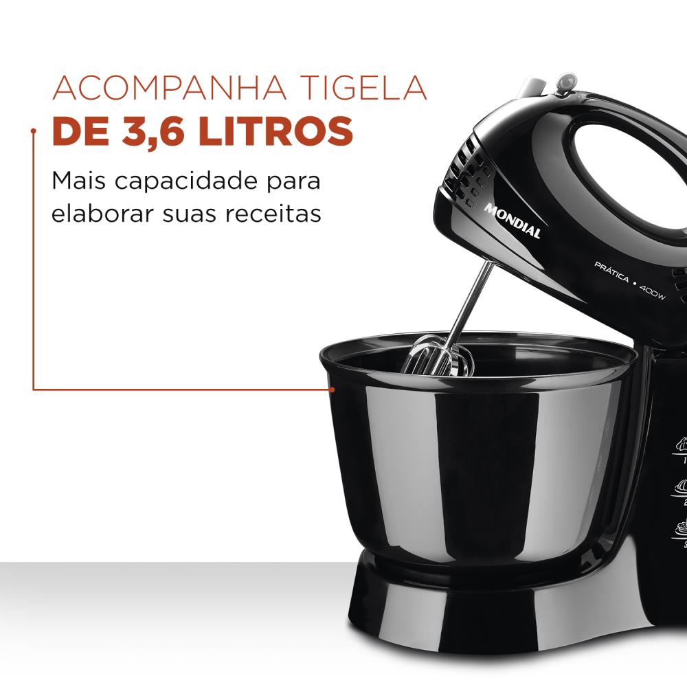 Imagem 4 do produto Batedeira Mondial Prática B-44-B 400W Preto 220V