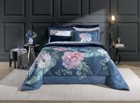 Imagem ilustrativa sobre o produto Edredom Plush Casal Hedrons Astória Azul/Floral