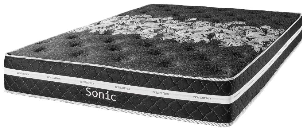 Imagem 1 do produto Colchão Casal 138 cm Molas Ensacadas Cristalflex Sonic Preto/Branco
