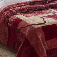 Imagem ilustrativa sobre o produto Cobertor Raschel Casal Jolitex Chambord Vinho