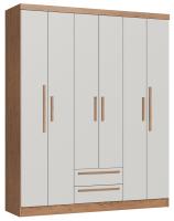 Imagem ilustrativa sobre o produto Guarda-Roupa Castro Mali New 6 portas Cedro/Blanco