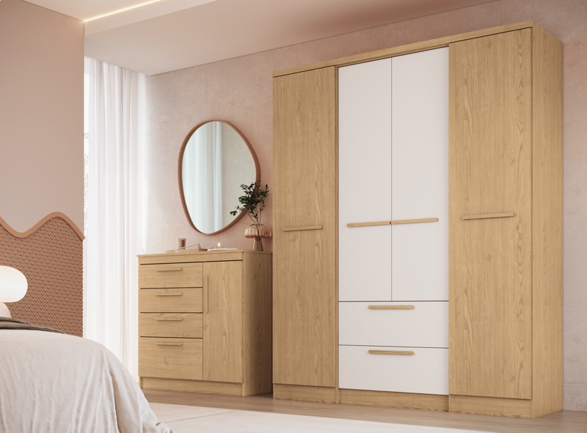 Imagem 4 do produto Guarda-Roupa Castro Paris 4 portas Angelin/Off White