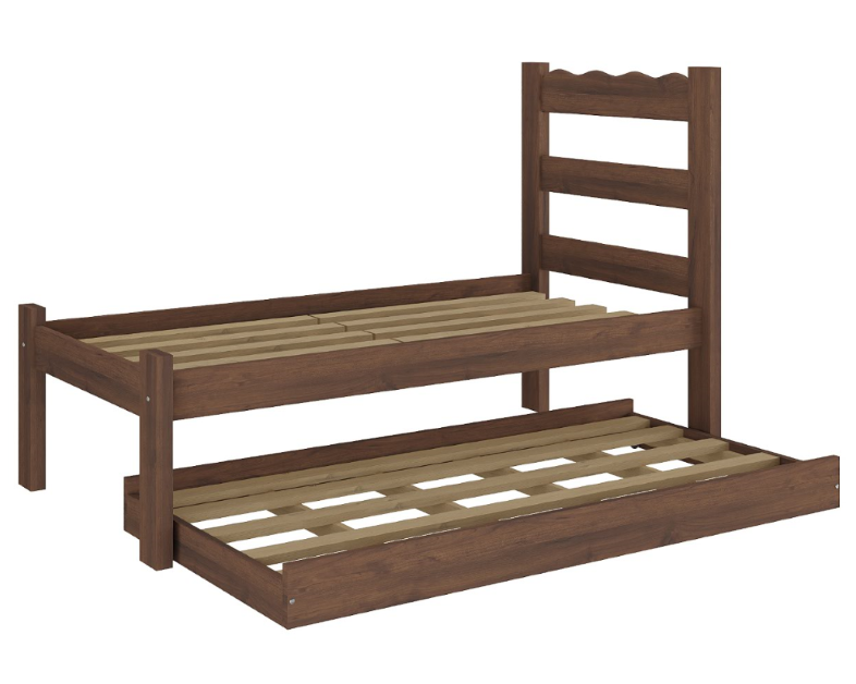 Imagem 3 do produto Cama Auxiliar de Solteiro 78 Belini Retrô Imbuia