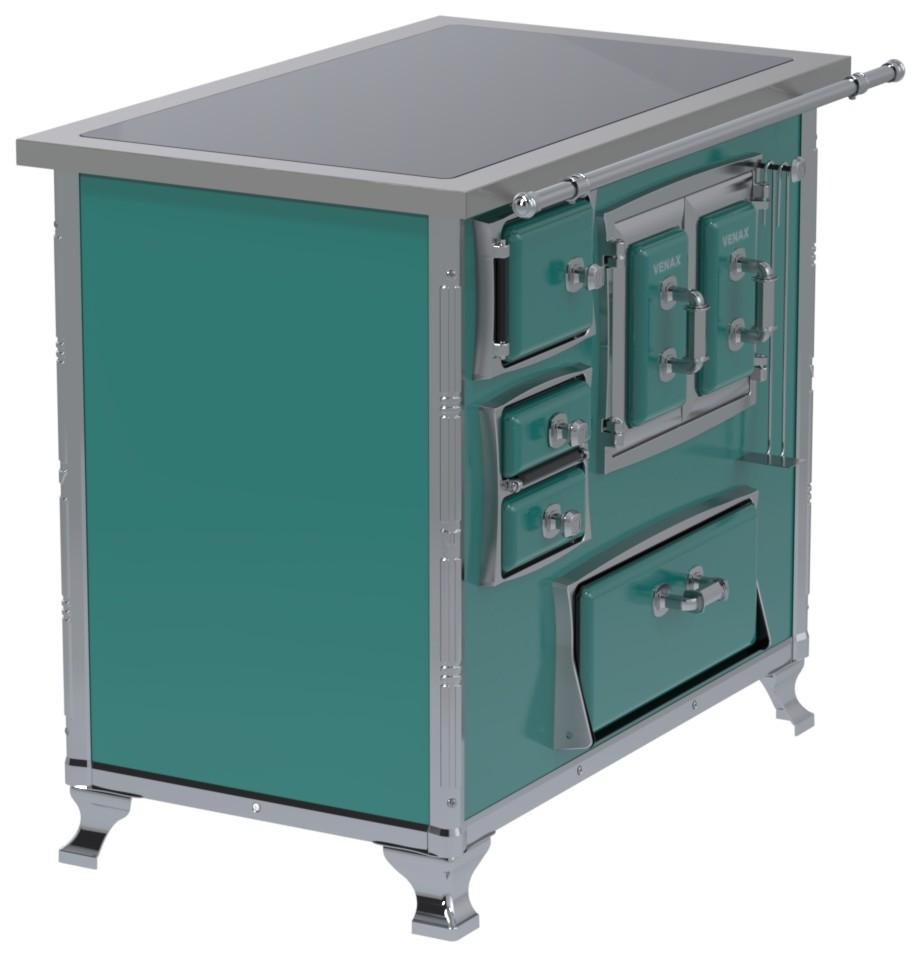 Imagem 3 do produto Fogão a Lenha com Gabinete N2 Venax Saída Direita Turquesa