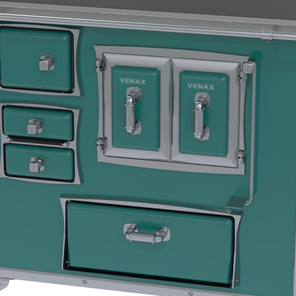 Imagem 4 do produto Fogão a Lenha com Gabinete N2 Venax Saída Direita Turquesa