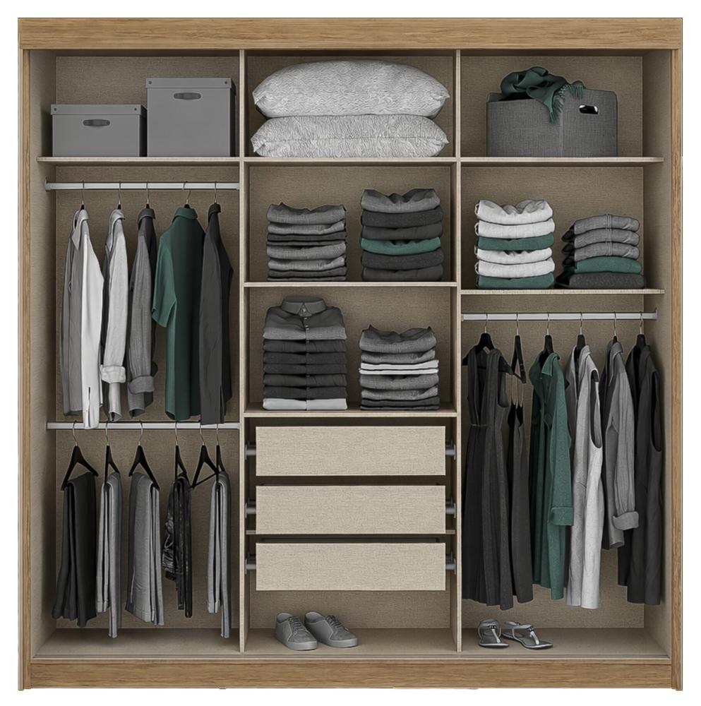 Imagem 2 do produto Guarda-Roupa Carraro Montana 3 portas Cedro/Sálvia