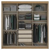 Imagem ilustrativa sobre o produto Guarda-Roupa Carraro Montana 3 portas Cedro/Sálvia