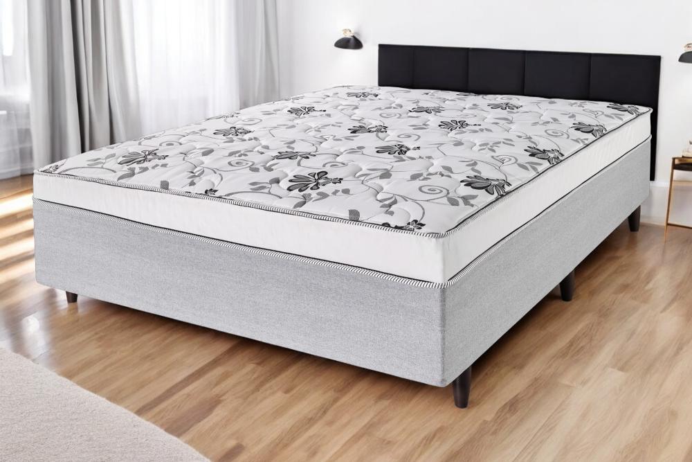 Imagem 1 do produto Cama Box Casal Conjugado 1,38 Cristalflex Vivalife Cinza