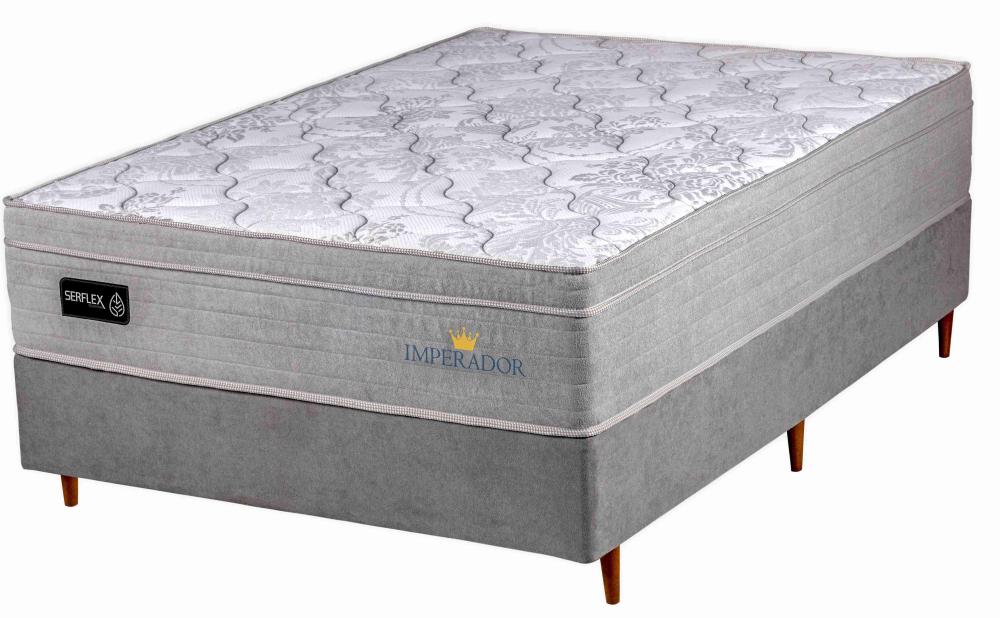 Imagem 1 do produto Colchão Casal 1,38 Molas Ensacadas Serflex Imperador Cinza