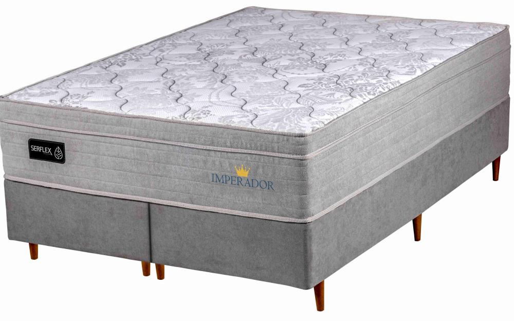 Imagem 1 do produto Colchão Queen 1,58 Molas Ensacadas Serflex Imperador Cinza