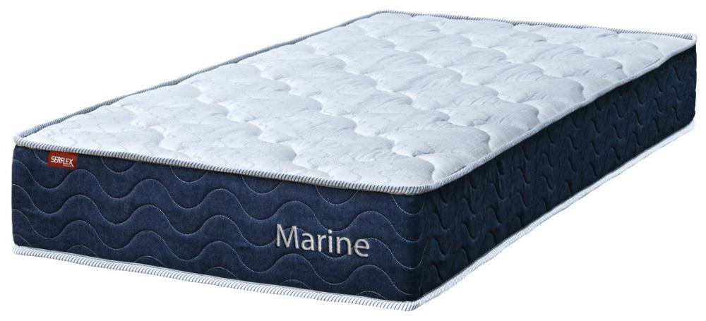 Imagem 1 do produto Colchão Solteiro 88 Molas Superlastic Serflex Marine Azul/Branco