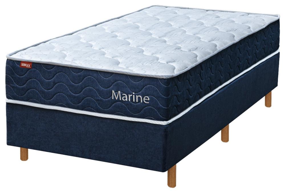 Imagem 2 do produto Colchão Solteiro 88 Molas Superlastic Serflex Marine Azul/Branco