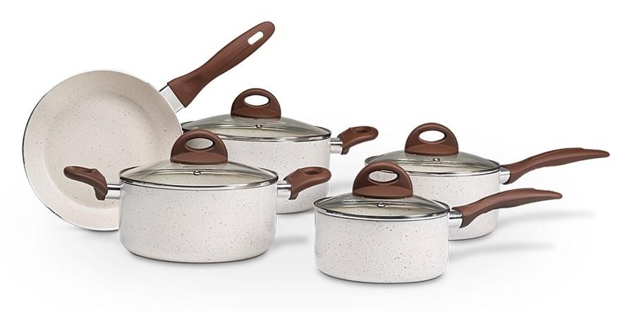 Imagem 3 do produto Conjunto de Panelas Brinox Ceramic Life Smart Plus Bege 5 Peças
