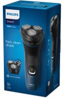 Imagem ilustrativa sobre o produto Barbeador Philips Shaver 1000 S1151/00 Bivolt Azul/Preto