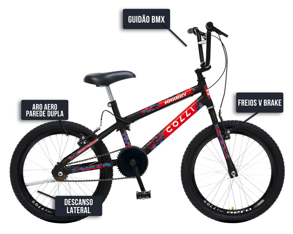 Última imagem em  miniatura do produto Bicicleta Aro 20 Colli New Max Boy Preto/Vermelho
