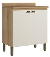 Imagem ilustrativa sobre o produto Balcão 80 cm 2P THB Anne Capuccino/Off White