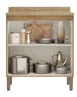 Imagem ilustrativa sobre o produto Balcão 80 cm 2P THB Anne Capuccino/Off White