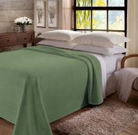 Imagem ilustrativa sobre o produto Manta Casal Jolitex Unicolor Cinta Verde