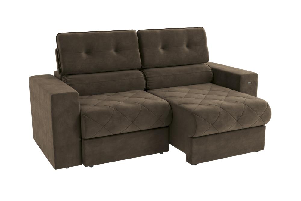 Imagem 2 do produto Sofá Retrátil 4 Lugares Kappesberg Carlo New Marrom