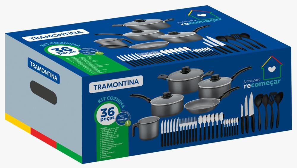 Imagem 3 do produto Conjunto de Panelas com Utensílios Tramontina Starflon Max Chumbo 36 Peças
