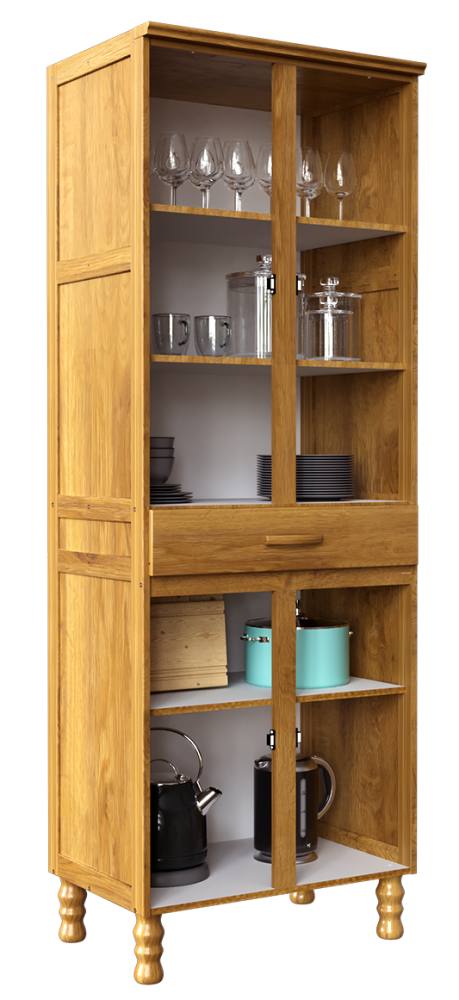 Imagem 3 do produto Cristaleira 75 cm Serpil Entalhe Imbuia