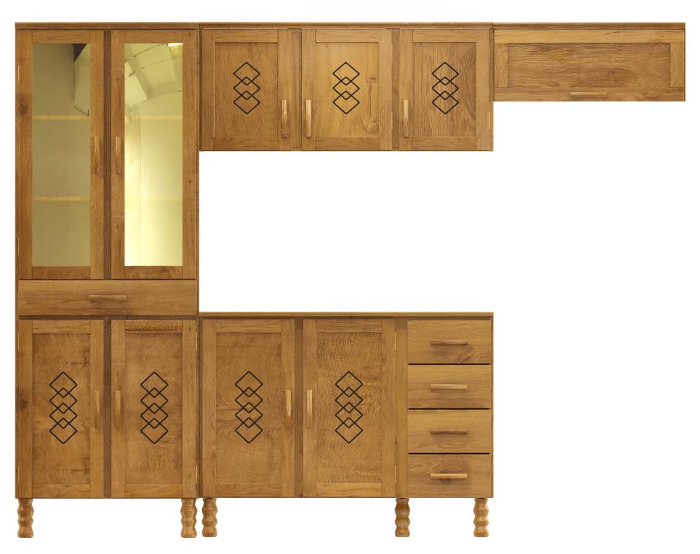 Imagem 4 do produto Cristaleira 75 cm Serpil Entalhe Imbuia