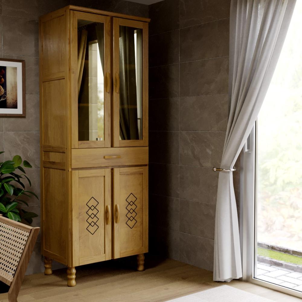 Última imagem em  miniatura do produto Cristaleira 75 cm Serpil Entalhe Imbuia