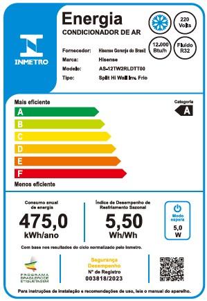 Última imagem em  miniatura do produto Ar-Condicionado Split Hi-Wall Hisense Inverter Quente e Frio 12.000 BTUs AS-12UW2RLD 220V