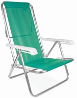 Imagem Imagem 1 em  miniatura do produto Cadeira de Praia Mor Reclinável Alumínio 8 Posições Anis