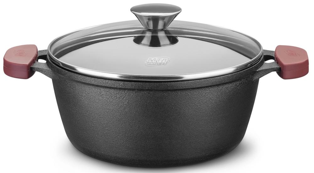 Imagem 1 do produto Caçarola de Ferro com Tampa de Vidro MTA 8374 N26 5,1 Litros