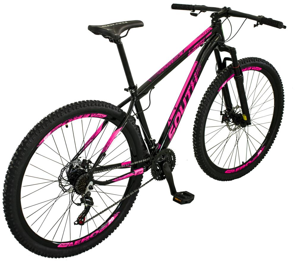Imagem 3 do produto Bicicleta Aro 29 South Bike Storm 21 Marchas Preto/Rosa