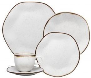 Imagem 1 do produto Aparelho de Jantar Oxford 20 peças Maresia Branco/Marrom