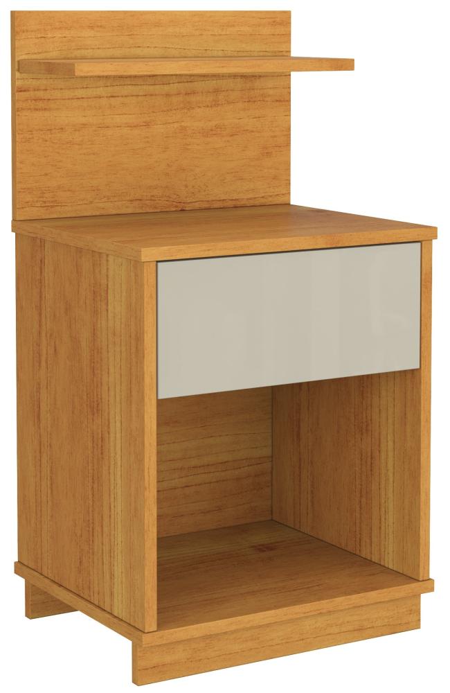 Imagem 1 do produto Mesa de Cabeceira Patrimar Mavie 1 Gaveta Cinamomo/Off White